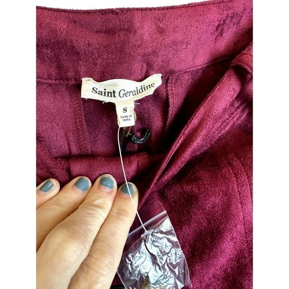 NWT Saint Geraldine Dark Red Cropped Pant size SMALL - Picture 5 of 7